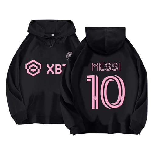 Kinder Fußball Trikots IN-TER MIA-MI No.10 ME-SSI Hoodie für Jungen, Geschenke für Fußballfans Kinder und Erwachsene #021 von Generisch