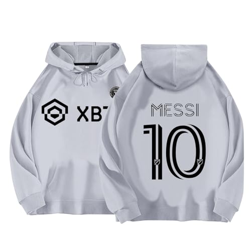 Kinder Fußball Trikots IN-TER MIA-MI No.10 ME-SSI Hoodie für Jungen, Geschenke für Fußballfans Kinder und Erwachsene #027 von Generisch