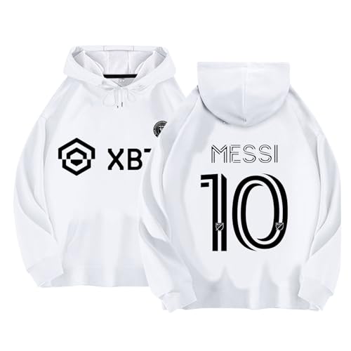 Kinder Fußball Trikots IN-TER MIA-MI No.10 ME-SSI Hoodie für Jungen, Geschenke für Fußballfans Kinder und Erwachsene #033 von Generisch