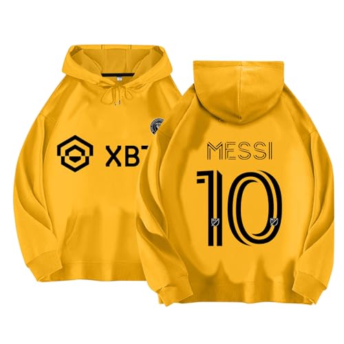 Kinder Fußball Trikots IN-TER MIA-MI No.10 ME-SSI Hoodie für Jungen, Geschenke für Fußballfans Kinder und Erwachsene #091 von Generisch