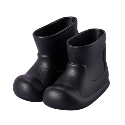 Kinder Gummistiefel Wasserdicht rutschfest Regenstiefel ideal bei Nässe zum Laufen durch Schlamm geeignet für Mädchen und Jungen Regen Schule Freizeit Garten Campingplatz (A2-Black, 31) von Generisch