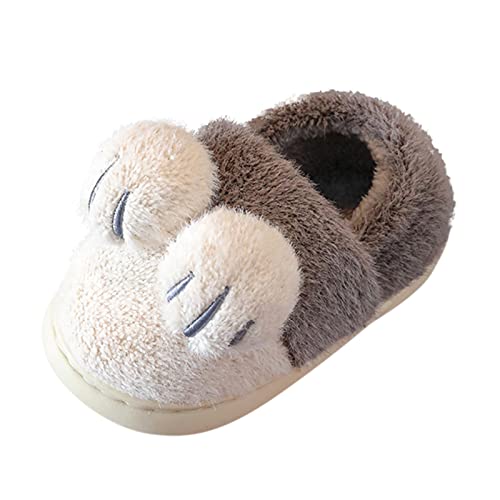 Kinder Hausschuhe Jungen Mädchen Slipper Pantoffeln Winter Plüsch rutschfest Innenbereich Slippers Atmungsaktive Lauflernschuhe Jungen Mädchen Slippers von Generisch
