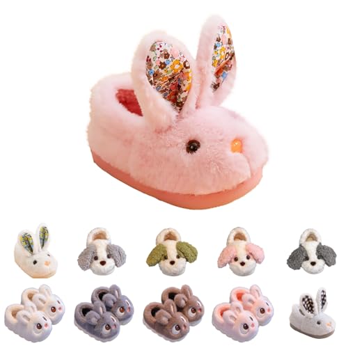 Kinder Hausschuhe Mädchen Flauschige Häschen Hausschuhe Kleinkind Plüsch Warme Winter Haus Schuhe Jungen Niedlich Kaninchen Neuheit Tier Slipper Kinder Winterschuhe, 01 Rosa, 33 EU von Generisch