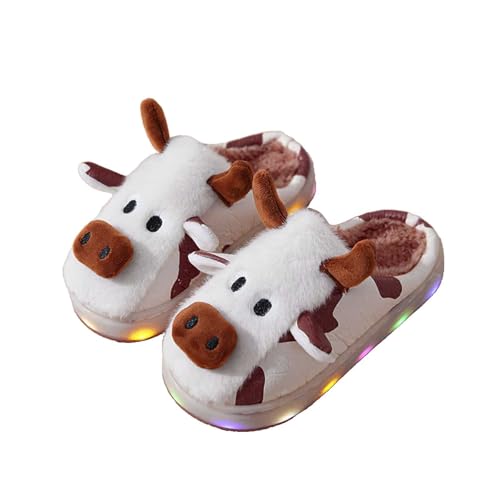 Kinder Hausschuhe für Mädchen und Jungen Cartoon Tier Slipper Winter Plüsch warme Slip-On Comfy Preppy Hausschuh House Indoor Schuhe Lauflernschuhe von Generisch