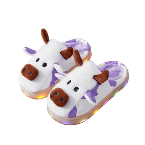 Kinder Hausschuhe für Mädchen und Jungen Cartoon Tier Slipper Winter Plüsch warme Slip-On Comfy Preppy Hausschuh House Indoor Schuhe Lauflernschuhe von Generisch