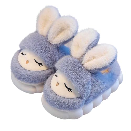 Kinder Hausschuhe mit Cartoon Motive Pantoletten Mädchen Plüsch Barfussschuhe Flauschig Hineinschlüpfen Slippers Kids Warm Freizeitschuhe Drinnen Niedliche Filzpantoffeln von Generisch
