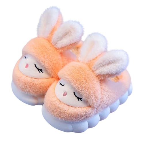 Kinder Hausschuhe mit Cartoon Motive Pantoletten Mädchen Plüsch Barfussschuhe Flauschig Hineinschlüpfen Slippers Kids Warm Freizeitschuhe Drinnen Niedliche Filzpantoffeln von Generisch