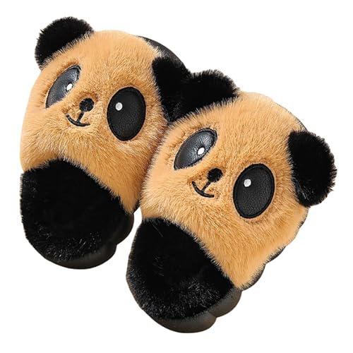 Kinder Hausschuhe mit Tiermotiv Schlappen Mädchen Plüsch Warme Barfussschuhe Rutschfest Slippers Kids Gemütliche Schuhe Weich Flauschig Filzpantoffeln Winter Freizeitschuhe von Generisch