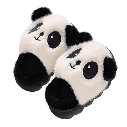 Kinder Hausschuhe mit Tiermotiv Schlappen Mädchen Plüsch Warme Barfussschuhe Rutschfest Slippers Kids Gemütliche Schuhe Weich Flauschig Filzpantoffeln Winter Freizeitschuhe von Generisch