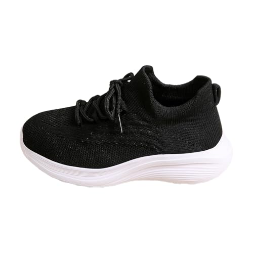 Kinder-High-Top-Stretch-Sockenschuhe für Jungen und Mädchen, atmungsaktiv, gestrickt, lässig, Sport-Sneakers, weiche Sohle, Outdoor-Schuhe Sneaker Mesh Jungen 29 (Black, 33.5 Big Kids) von Generisch