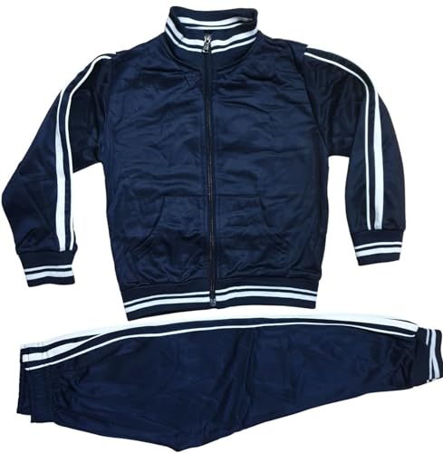 Kinder Jungen Jogginganzug Trainingsanzug Sportanzug Hose Jacke Set (DE/NL/SE/PL, Numerisch, 110, 116, Regular, Schwarz Anzug) von Generisch