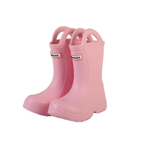 Kinder Jungen Mädchen Gummistiefel Regenschuhe wasserdicht rutschfest ideal bei Nässe zum Wandern durch Pfützen geeignet Regen Schule Freizeit Garten Camping von Generisch