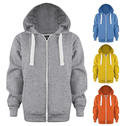 Kinder Jungen Zip Up Hoodie Sweatjacke Kapuzenjacke Kapuzenpullover Langarm Pullover Hoody Sweatshirt mit Reißverschluss Kinder Kapuzenjacke Hoodie Kapuzen Sweaterjacke Pullover Jungen und Mädchen von Generisch