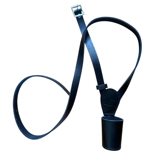 Kinder Leder Fahnenmast Halter Gürtel Verstellbarer Zeremoniengurt 3 Farben - Braun, Weiß, Schwarz, Fahnentragergurt für Marsch oder Events, Schwarz , One size von Generisch