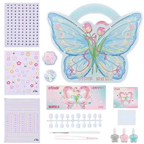 Kinder-Nagelkunst-Set – Nagellack-Set Für Mädchen | Nagellack-Aufkleber- -Set | Sicheres Und Harmloses Nagelkunstwerkzeug Für Geburtstage, Weihnachten, Kindertag Und Andere Feiertage von Generisch