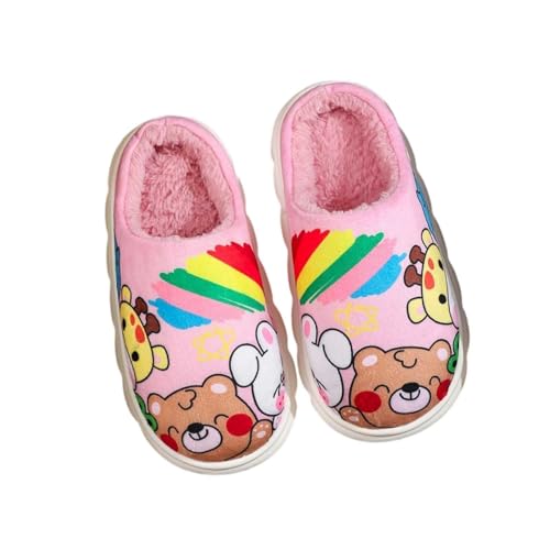Kinder Pantoffeln Warme Filzpantoffeln Süßer Modische Kinderhausschuhe Weiche Cartoon Schuhe House Bequeme Hausschuhe Flauschige Plüsch Slippers Jungen und Mädchen Haushaltsschuhe von Generisch