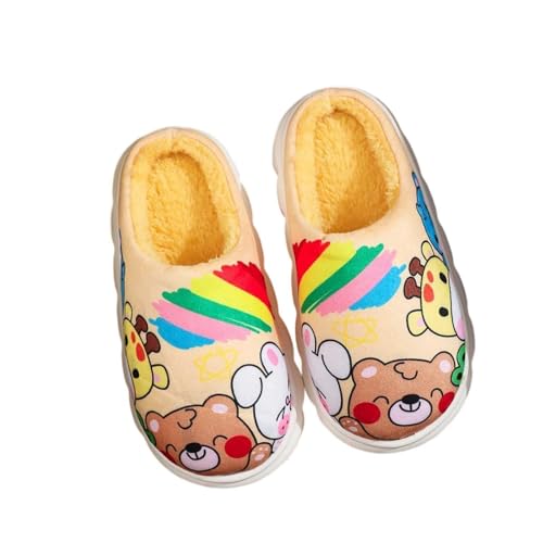 Kinder Pantoffeln Warme Filzpantoffeln Süßer Modische Kinderhausschuhe Weiche Cartoon Schuhe House Bequeme Hausschuhe Flauschige Plüsch Slippers Jungen und Mädchen Haushaltsschuhe von Generisch