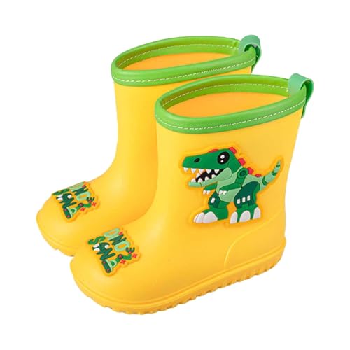 Kinder Regenstiefel Mädchen wasserdichte Outdoor Spielschuhe mit Rutschfester Sohle für Kleinkinder Mädchen im von 2 bis 12 Jahren (Yellow, 29.5 Little Child) von Generisch