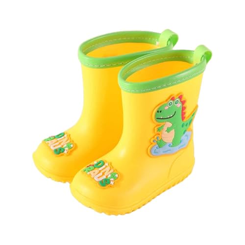 Kinder Regenstiefel Mädchen wasserdichte Outdoor Spielschuhe mit Rutschfester Sohle für Kleinkinder Mädchen im von 2 bis 12 Jahren (Yellow, 31 Little Child) von Generisch