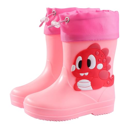 Kinder-Regenstiefel für Jungen wasserdichte Spielschuhe mit kuschelweichem Innenfutter atmungsaktive Gummistiefel für Kleinkinder Kinder 2-9 Jahre ideal für Alltag Schule Outdoor (25 Toddler) von Generisch
