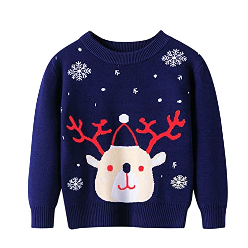 Kinder Rundhals Christmas Sweater Jungen Weihnachtspullover Strickjacken Gestrickt Strickpullover Herbsts Winter Langarm Sweater Pullis Weihnachtspullover Weihnachtsmann Puli 2-7 Jahre von Generisch
