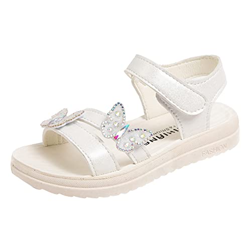 Kinder Sandalen Mädchen Strandschuhe mit Schmetterling Glitzer Strasss Prinzessin Schuhe Weich Sohle Kinderschuhe Elegant Kleiderschuhe Barfussschuhe Sommer Trekkingsandalen Outdoor Sandals von Generisch