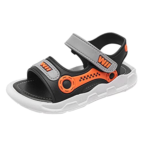 Kinder-Sandalen für Jungen, weiche Sohle, rutschfest, bequem, modisch, verstellbar, Sommerschuhe für 1–7 Jahre, grau, 23 EU von Generisch