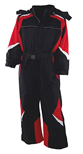 Kinder Schneeanzug, Schneeoverall für Jungen, Gefütterter, Wasserabweisender und Windfester Skianzug, Skioverall Größe 116-140, M13 (116, schwarz) von Generisch