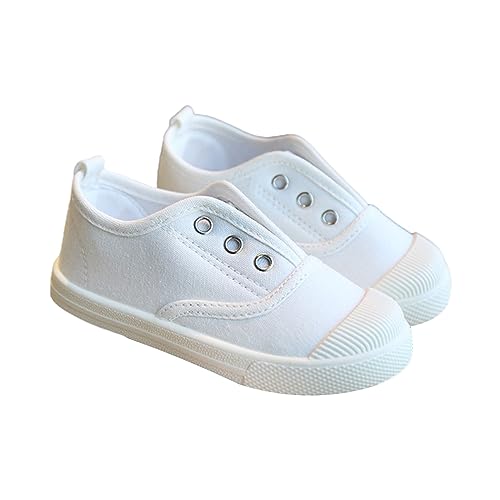 Kinder Segeltuchschuhe Atmungsaktiv Jungen Mädchen Schuhe Indoor Kinderschuhe Kleinkind Schuhe Säuglingsschuhe Jungen 12-18 Monate, weiß, 23 EU von Generisch
