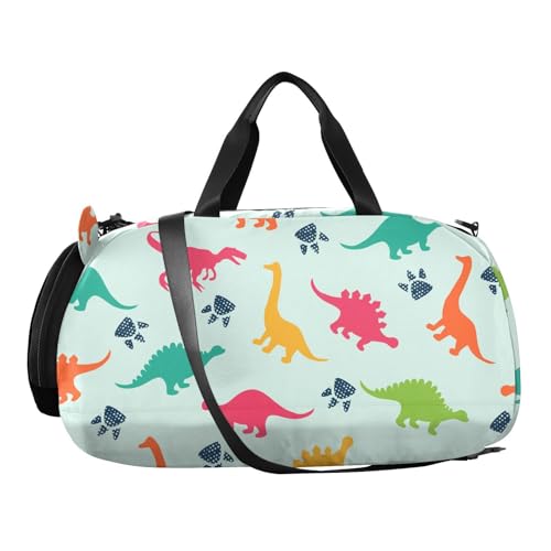 Kinder Sporttasche Buntes Dinosaurier-Muster Reisetasche Tasche für Sport Fitness Reisen Trainingstasche Gym Bag von Generisch
