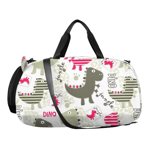 Kinder Sporttasche Dinosaurier-Muster Reisetasche Tasche für Sport Fitness Reisen Trainingstasche Gym Bag von Generisch