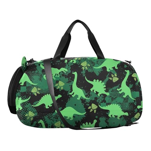 Kinder Sporttasche Grüner Dinosaurier Reisetasche Tasche für Sport Fitness Reisen Trainingstasche Gym Bag von Generisch