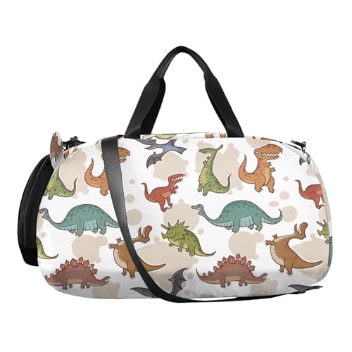 Kinder Sporttasche Nettes Dinosaurier-Muster Reisetasche Tasche für Sport Fitness Reisen Trainingstasche Gym Bag von Generisch