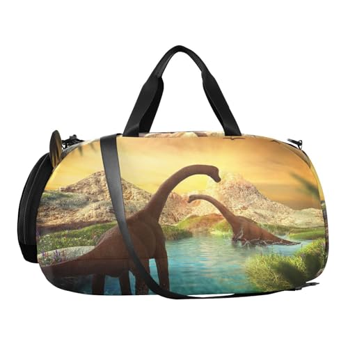 Kinder Sporttasche Tierische Dinosaurier drucken Reisetasche Tasche für Sport Fitness Reisen Trainingstasche Gym Bag von Generisch