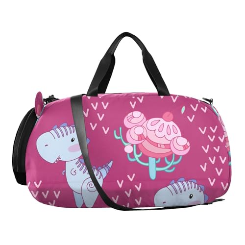 Kinder Sporttasche süßer Dinosaurier-Muster Reisetasche Tasche für Sport Fitness Reisen Trainingstasche Gym Bag von Generisch