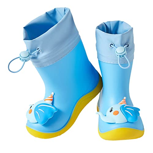 Kinder Winterschuhe Mädchen Kinder Regenschuhe Elefant Cartoon Charakter Regenschuhe mit warmem Bundle Maulkorb und Mädchen Wasserschuhe Sterntal (C, 30.5 Little Child) von Generisch