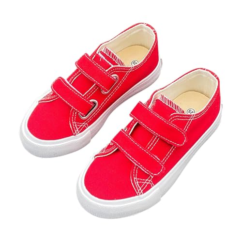 Kinderhausschuhe Junge Hakenschlaufe Canvas-Sneakers für Mädchen Jungen, weiche Modeschuhe (Red, 34 Big Kids) von Generisch