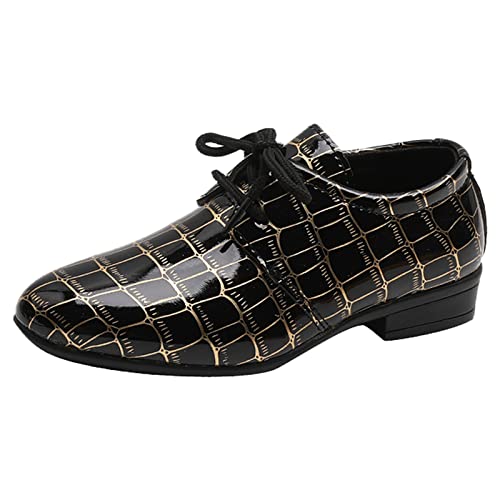 Kinderhausschuhe Junge Mode für alle Jahreszeiten, Jungen-Lederschuhe, Spitze Zehenpartie, niedriger Absatz, Schnürung, Ledernarbung, Bequeme Kleidung, Tanz- Performance-Schuhe (Black, 33.5 Big Kids) Kinderhausschuhe Junge Mode für alle Jahreszeiten, Jungen-Lederschuhe, Spitze Zehenpartie, niedriger Absatz, Schnürung, Ledernarbung, Bequeme Kleidung, Tanz- Performance-Schuhe (Black, 33.5 Big Kids) von Generisch