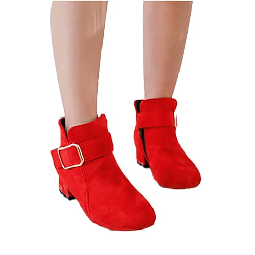 Kinderschuhe Neue Kinderschuhe Sportschuhe Jungen und Mädchen Casual Fashion Schuhe Mesh-Schuhe Schneestiefel Kinder Jungen (Red, 35.5 Big Kids) von Generisch
