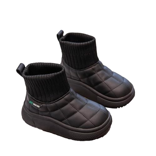 Kinderstiefel Kinder Stiefelschuh Prinzessinnenstiefel Gummistiefel Winter Schneeschuhe Winterschuhe PU Leder weiche Sohle Anti Rutsch Niedrige Absätze für Mädchen Babys von Generisch