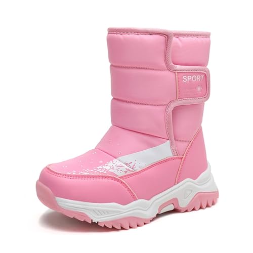 Kinderstiefel Kinder Stiefelschuh Schneestiefel Winterstiefel Sommer Freizeit Stiefeletten Bequeme, weiche Sohle, Leder Anti Rutsch Niedrige Absätze Winter Schneeschuhe mit Reißverschluss von Generisch