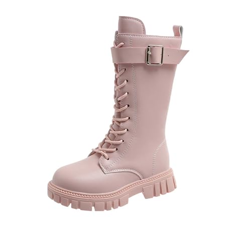 Kinderstiefel Klassische Stiefel für Kinder Schneestiefel Winterstiefel Sohlen PU Leder weiche Sohle Schnürstiefel mit Schnürsenkeln Oktoberfest Freizeit Stiefeletten von Generisch