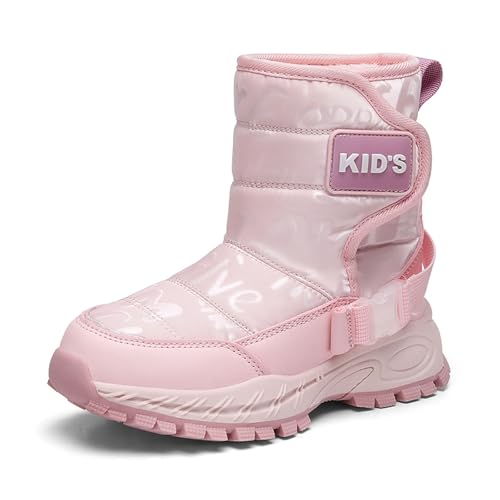 Kinderstiefel Kunstleder warm bequeme Cowboystiefel Western Stiefel Prinzessinnenstiefel Gummistiefel weiche Sohle, Leder Stiefeletten Mädchen Winterstiefel Elegant Winterschuhe Mode Reißverschluss von Generisch