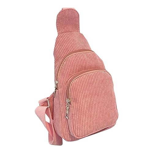 Kinderwagen Taschen Halterung Damen-Tasche in reiner Farbe, Damentasche, einfache Samt-Segeltuchtasche, lässige Umhängetasche mit einer Schulter Friseur Taschen Männer (Pink, One Size) von Generisch