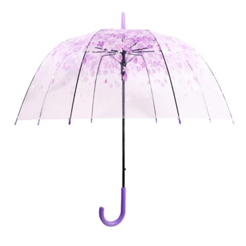 Klare Blase Regenschirm Große regensichere Schirmdach klar Regenschirme für Erwachsene Regenschirme für Regen perfekt für Hochzeiten, Graduierung - Automatisch Geöffnet (A-Violett) von Generisch