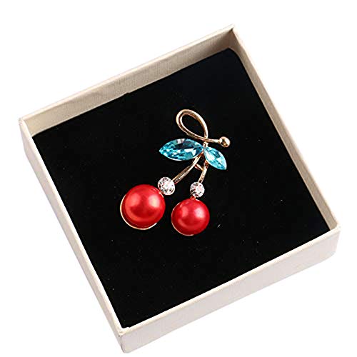 Kirsche Brosche Anhänger Pin Mode Brosche Damen Abzeichen für Hochzeitskleid Schmuck Frauen Kleines Geschenk Haltbarkeit von Generisch