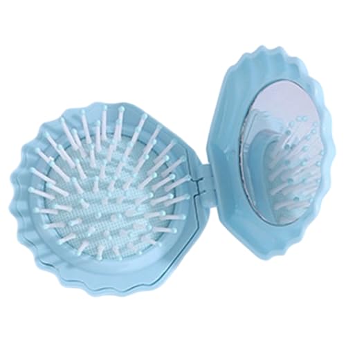 Klappbare Reisebürste - Muschelform Reisehaarbürste,Kleine Kosmetikspiegel Kopfmassagekamm Für Damen Pflege Zuhause Auto Camping Outdoor Klappbare Reisebürste - Muschelform Reisehaarbürste,Kleine Kosmetikspiegel Kopfmassagekamm Für Damen Pflege Zuhause Auto Camping Outdoor von Generisch