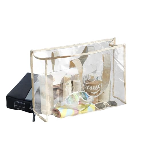 Klare Einkaufstasche, transparente Tasche,Klarsichtbeutel - Große transparente PVC-Tragetasche für den Außenbereich, Pool, langer Schultergurt, transparente wasserdichte Tasche mit Stoffbesatz für das Klare Einkaufstasche, transparente Tasche,Klarsichtbeutel - Große transparente PVC-Tragetasche für den Außenbereich, Pool, langer Schultergurt, transparente wasserdichte Tasche mit Stoffbesatz für das von Generisch