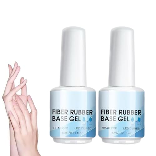 Klarer Glasfaser-Basis-Gel-Nagellack, Nagelreparatur-Gel, Maniküre-Zubehör für Salon, Zuhause, Reisen und Outdoor (2 Stück) von Generisch