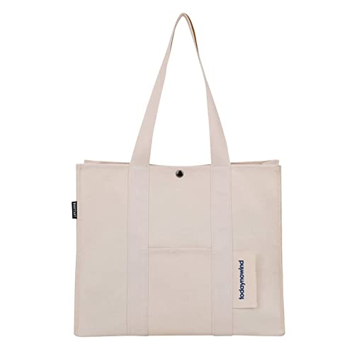 Klassische Canvas-Tragetasche, modische Damen-Handtasche, lässig, Segeltuch, Schultertasche mit Reißverschluss, weiß, Einheitsgröße von Generisch